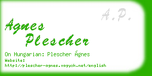 agnes plescher business card